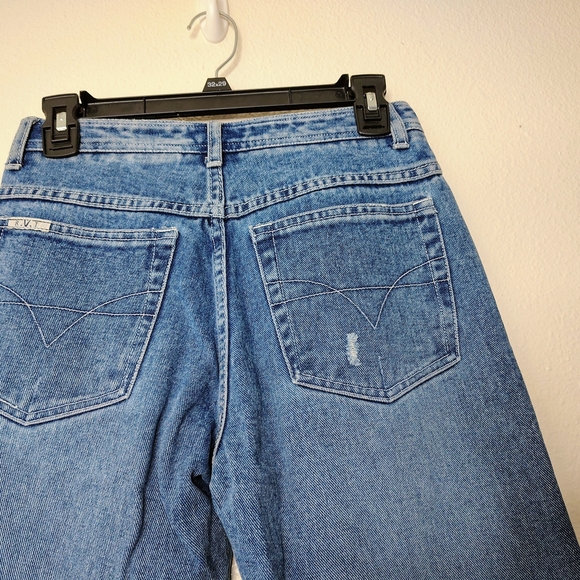 R.V.T Serve Piping Hot Patchwork Blue Jeans Sz 5/6 High Rise Straight Leg NWOT - Picture 12 of 15